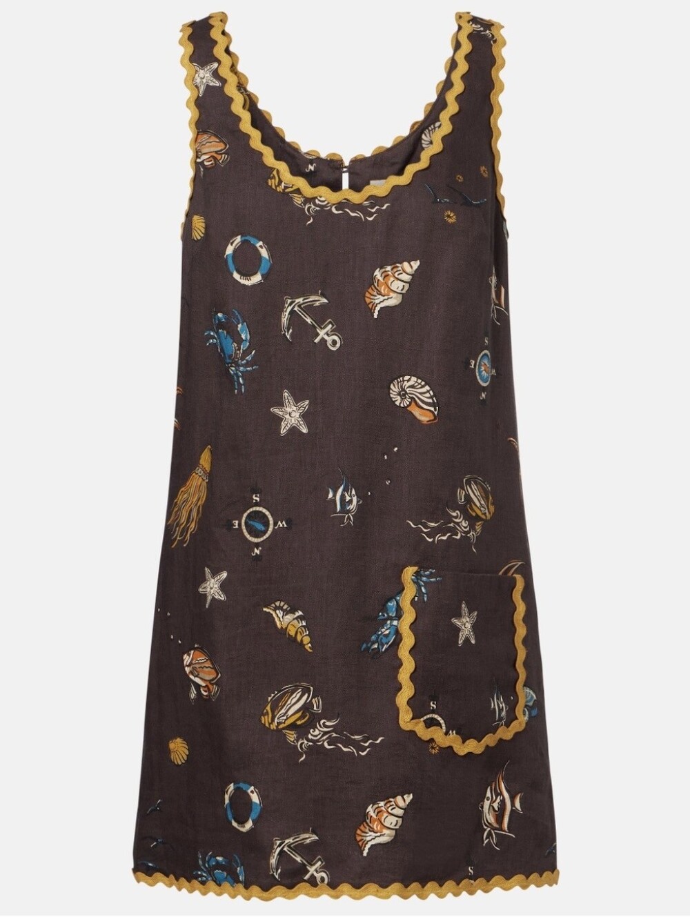 Alemais Printed scalloped linen minidress - Picture 5 of 13
